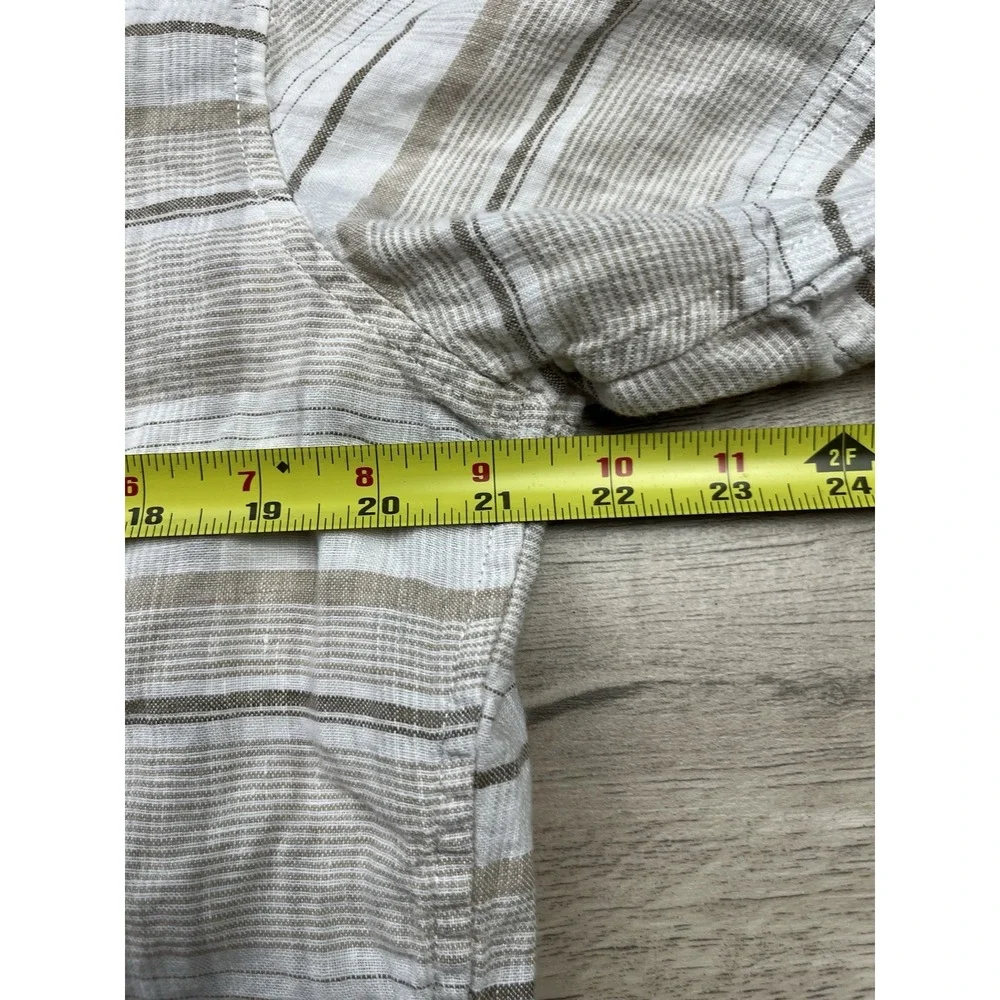 Banana Republic Men's Medium 100% Linen Short Sleeve Shirt Coastal Beige Brown